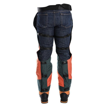 Clogger DefenderPRO Tough Chainsaw Chaps Arborist Edition with 360 Calf Protection Clipped - Kiwi Workgear
